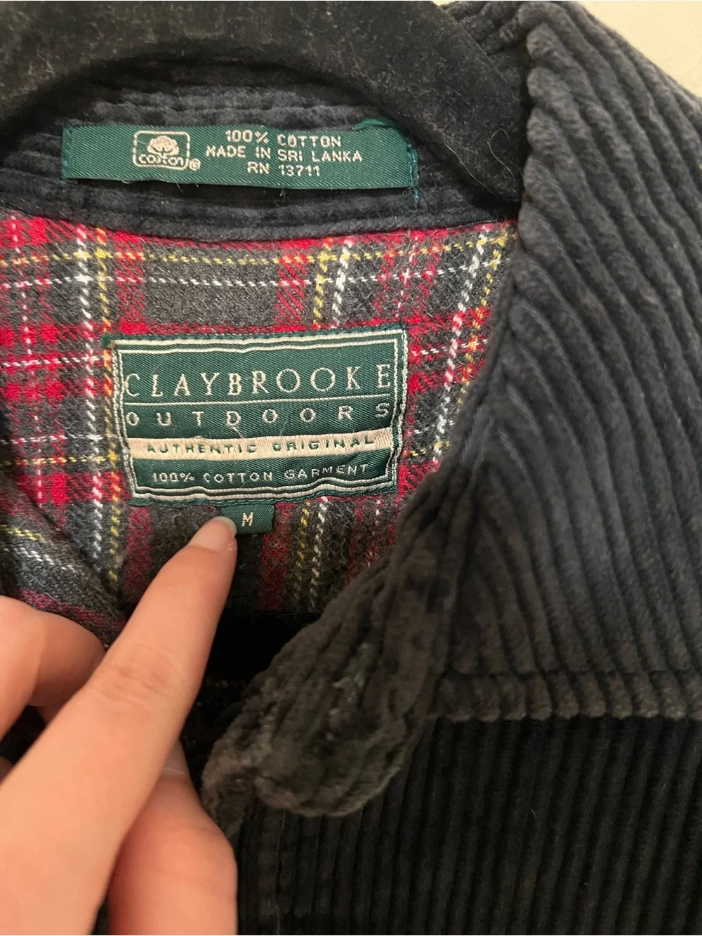 Claybrooke Vintage M Corduroy Flannel Lined Jacket Barn Outdoors Chore Cotton